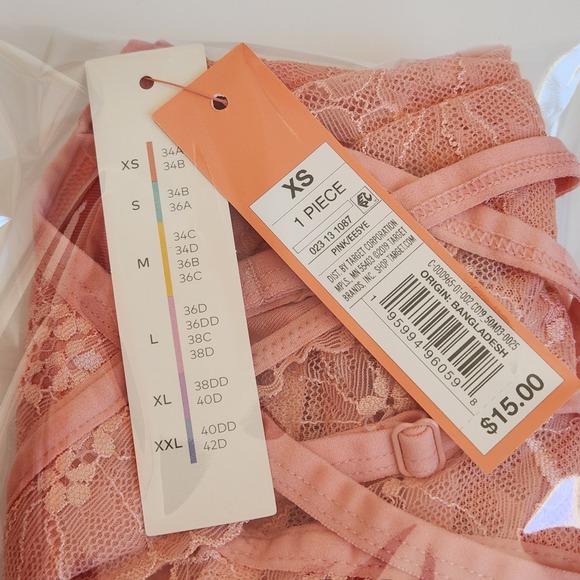 Whimsycore Pink Lace Corset Bralette Bralette XS NWT - Picture 3 of 6